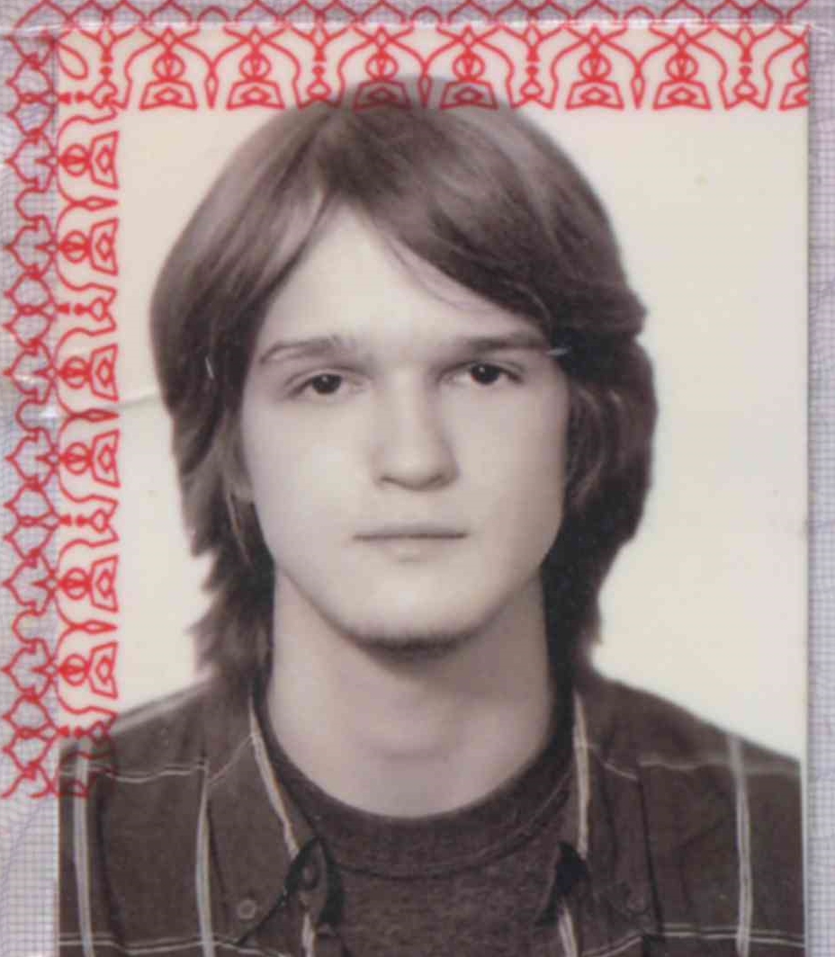 his passport photo